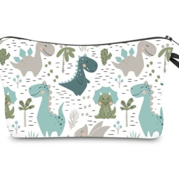 NWT Pair of Fun Dinosaur Waterproof Makeup Travel Bag w/ Zipper - Picture 5 of 5